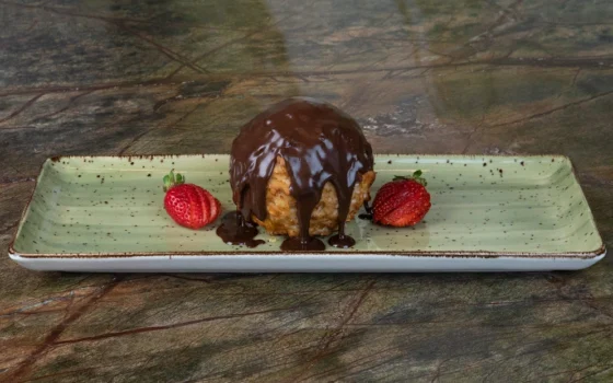 kizarmis dondurma cikolatali