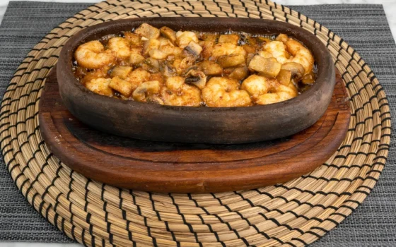 tereyaginda mantarli karides